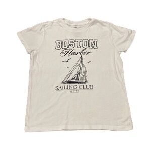 Doe “Boston Harbor Sailing Club” White Graphic T-Shirt Sz. XS- Used Excellent